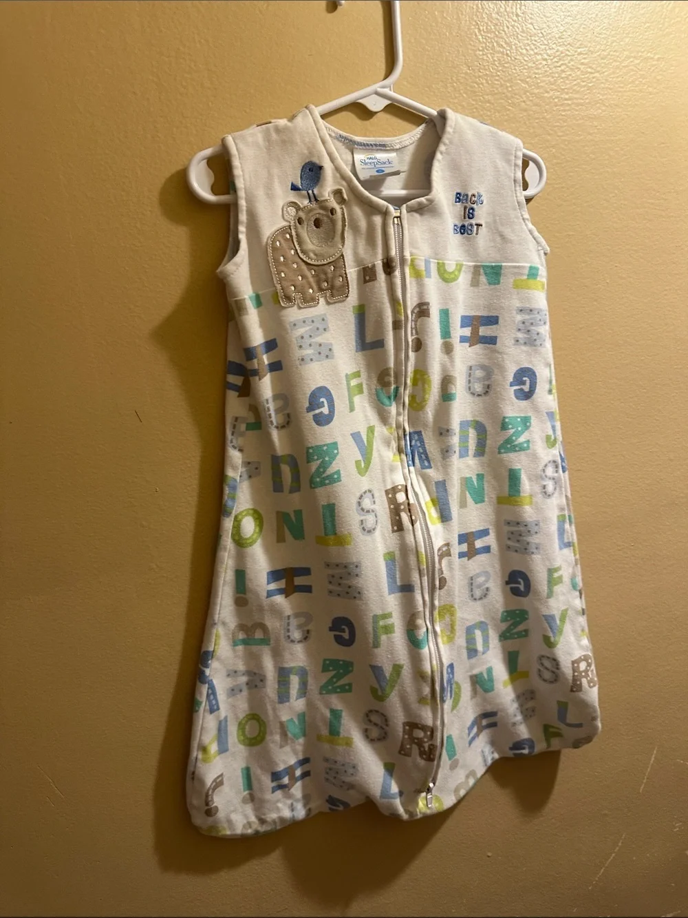 Halo Sleepsack Pajama Sack - Beige Alphabet Print (Sleeper brand)